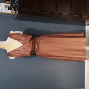 Patra Woman Brown Double Layer Empire-waist Formal Dress Size 18